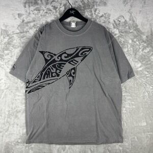 Vintage Crazy Shirts Hawaii Whale AOP Grey T Shirt Mens XL Y2K Surf Ocean Nature